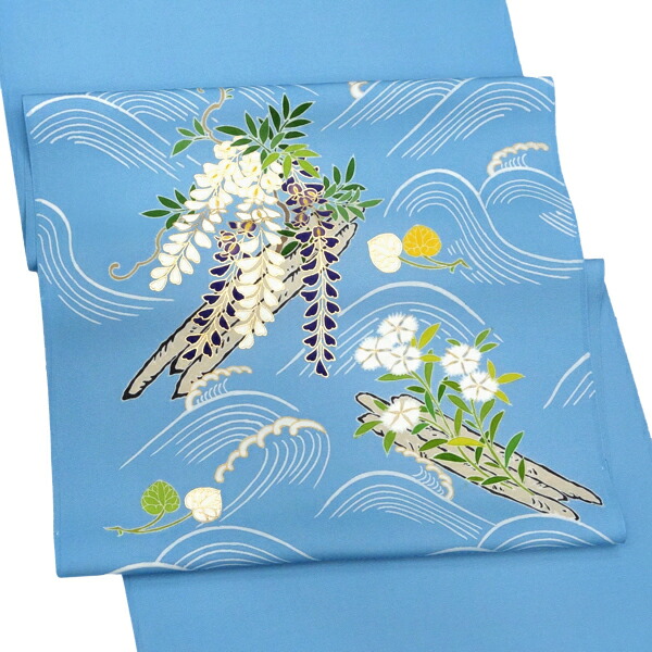 楽天市場】≪20%OFF/スーパーSALE≫工芸キモノ野口 塩瀬名古屋帯 水色
