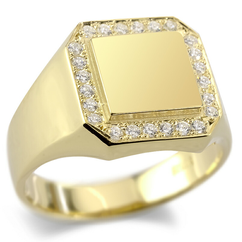 楽天市場】10金 ゴールド リング 印台 ダイヤモンド 0.24ct イエロー