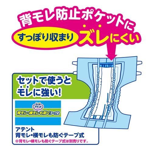 楽天市場】アテント 夜1枚安心パッド モレを防いで朝までぐっすり 6回