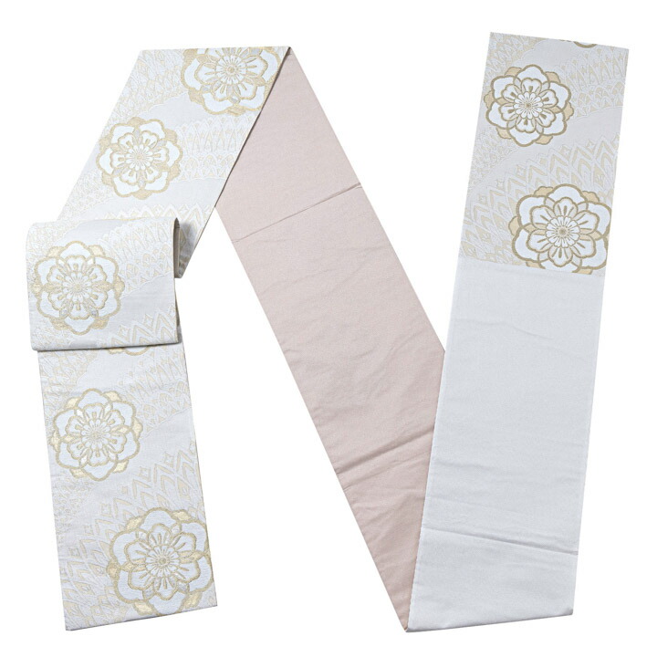 楽天市場】振袖 袋帯 単品「白×生成り色、金 唐花」六通柄 日本製 お