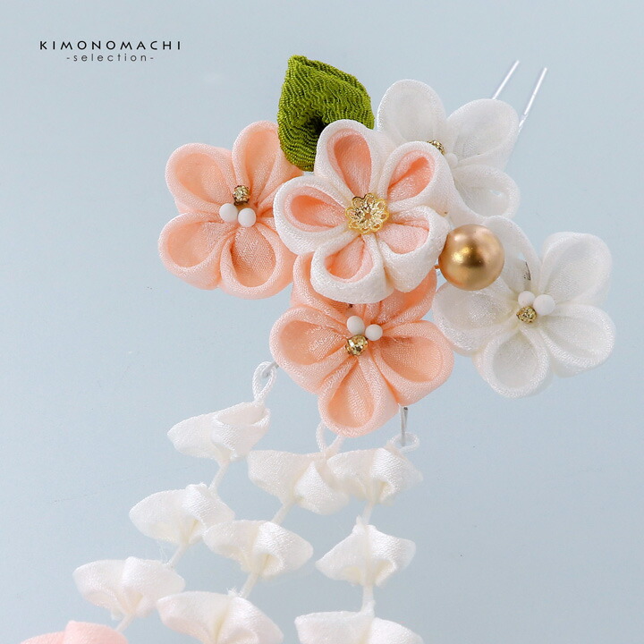 楽天市場】七五三 髪飾り 勝山かんざし 3点セット「白、珊瑚色 丸梅