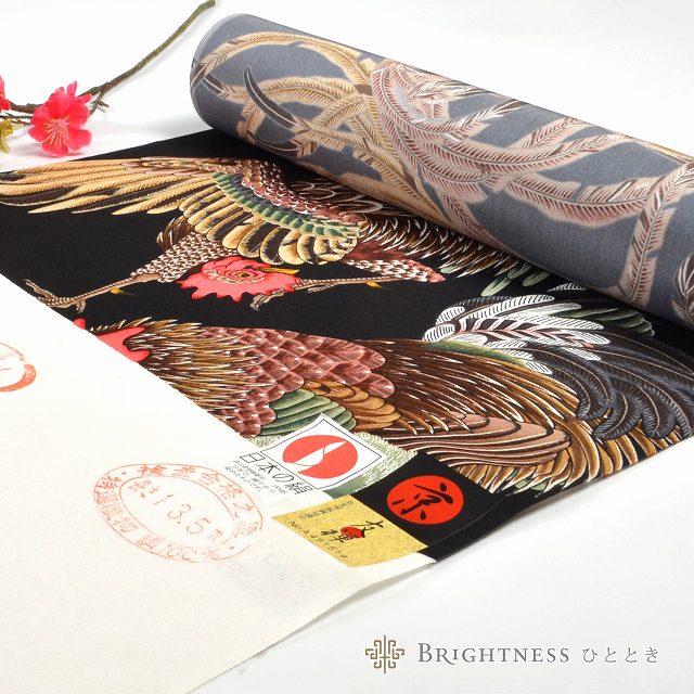 楽天市場】岡重 長襦袢 おしゃれ 襦袢 京友禅 黒 群鶏 反物 正絹