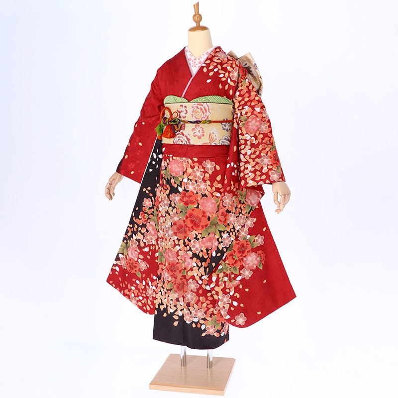 楽天市場】【成人式 振袖 レンタル】RS087赤 桜づくし（R336）フル