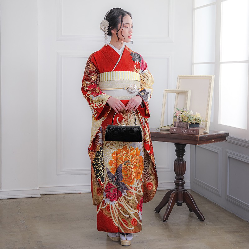 楽天市場】【成人式 振袖 レンタル】RS1083 正絹 赤 牡丹に乱菊 MURUA