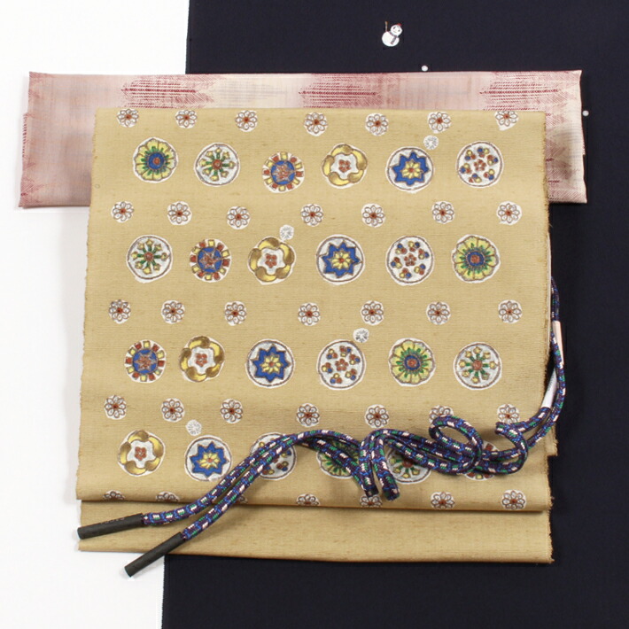 楽天市場】【3/11 01:59まで☆10%OFF】木版染め 特選九寸名古屋帯 更紗