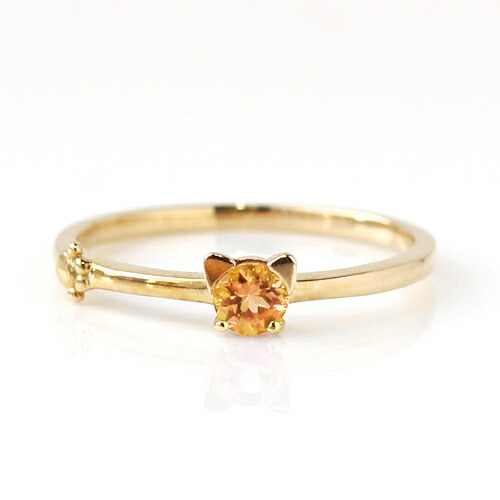 楽天市場】猫モチーフ カラーストーン K18カラーゴールド リング