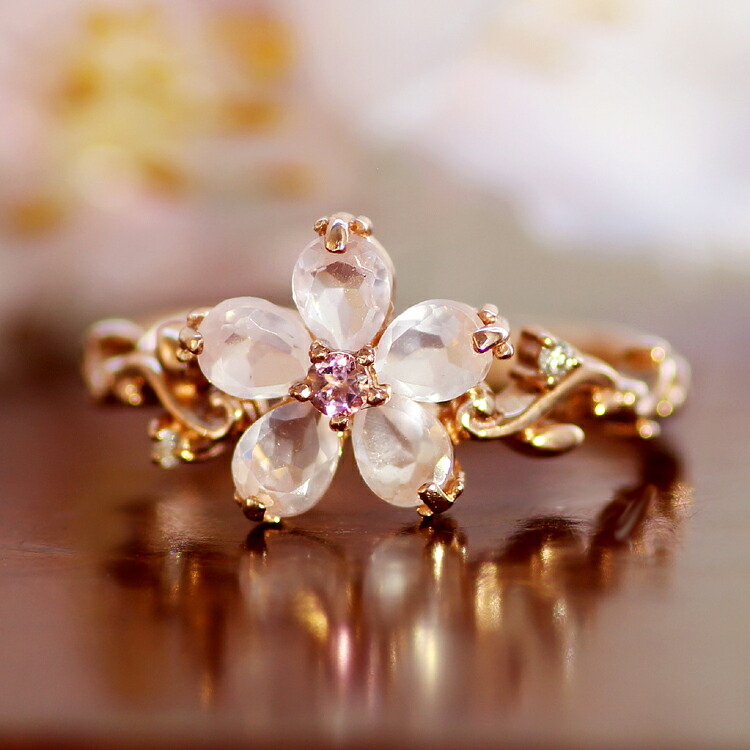 楽天市場】桜モチーフ ローズクォーツ ダイヤモンド ピンクトルマリン