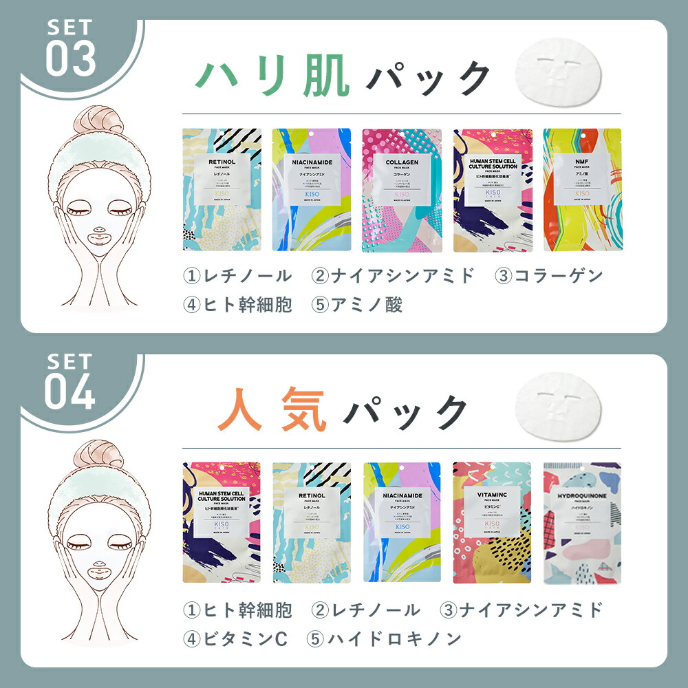 楽天市場】KISO CARE 高濃度美容原液配合フェイスマスク お試し 5枚