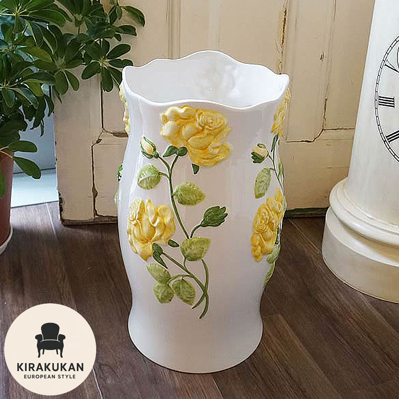 楽天市場】【スーパーセール価格】 傘立て 陶器 ローズレリーフ