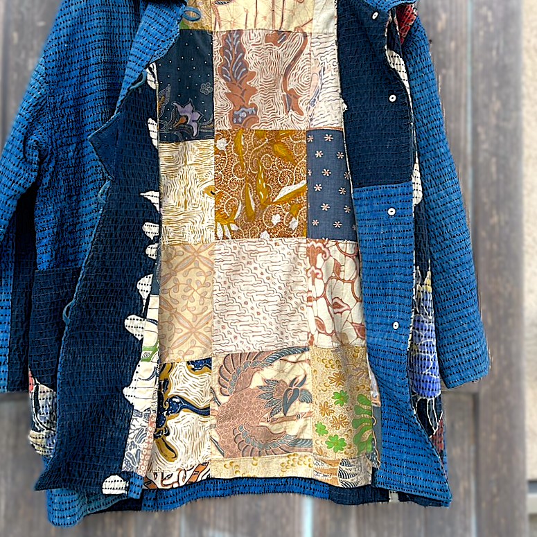 楽天市場】【古布リメイク刺し子筒描きコート】作家一点もの創作服