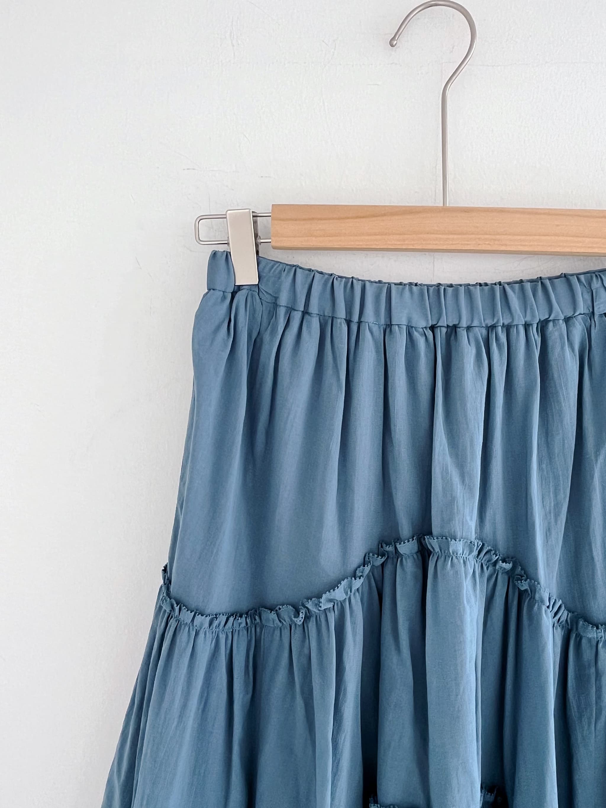 楽天市場】【CASA FLINE】 コットンティアードスカート Blue Burgundy