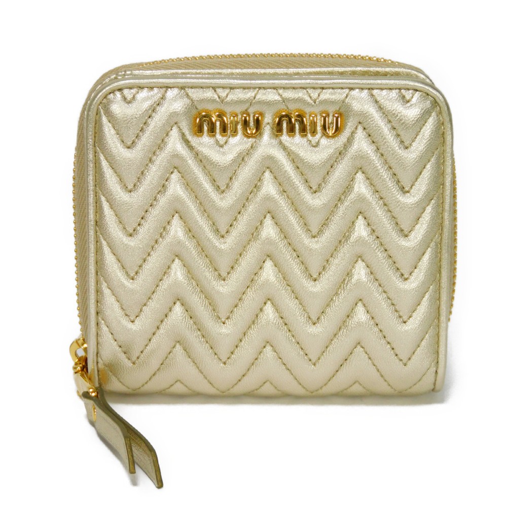 楽天市場】ミュウミュウ MIUMIU 二つ折り財布 コンパクト ジップ