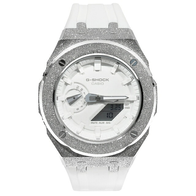 楽天市場】G-SHOCK GA2100 ホワイト メタル カスタム フロステッド