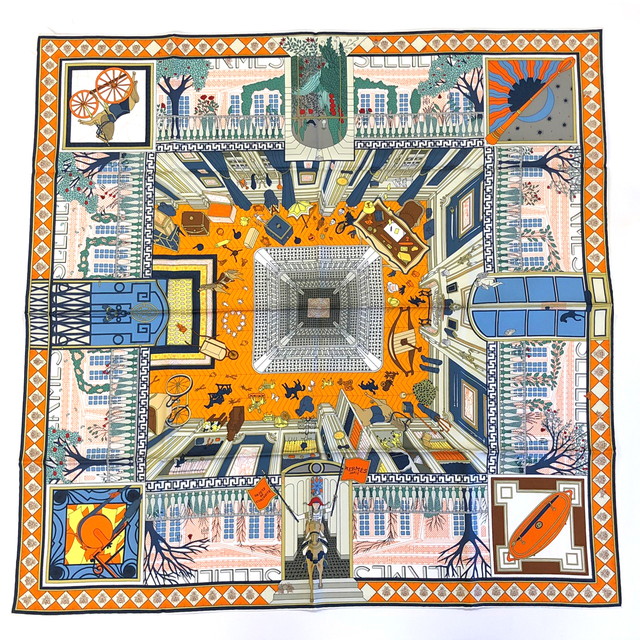 楽天市場】HERMES エルメス スカーフ カレ 90 OBJETS DE CURIOSITE
