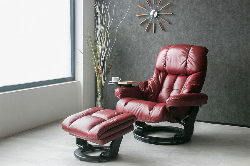 楽天市場】【送料無料】 パーソナルチェア オットマン付き 本革 レザー