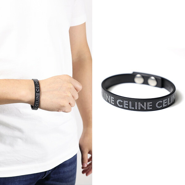 楽天市場】CELINE セリーヌ Monochroms Studs Bracelet ブレスレット