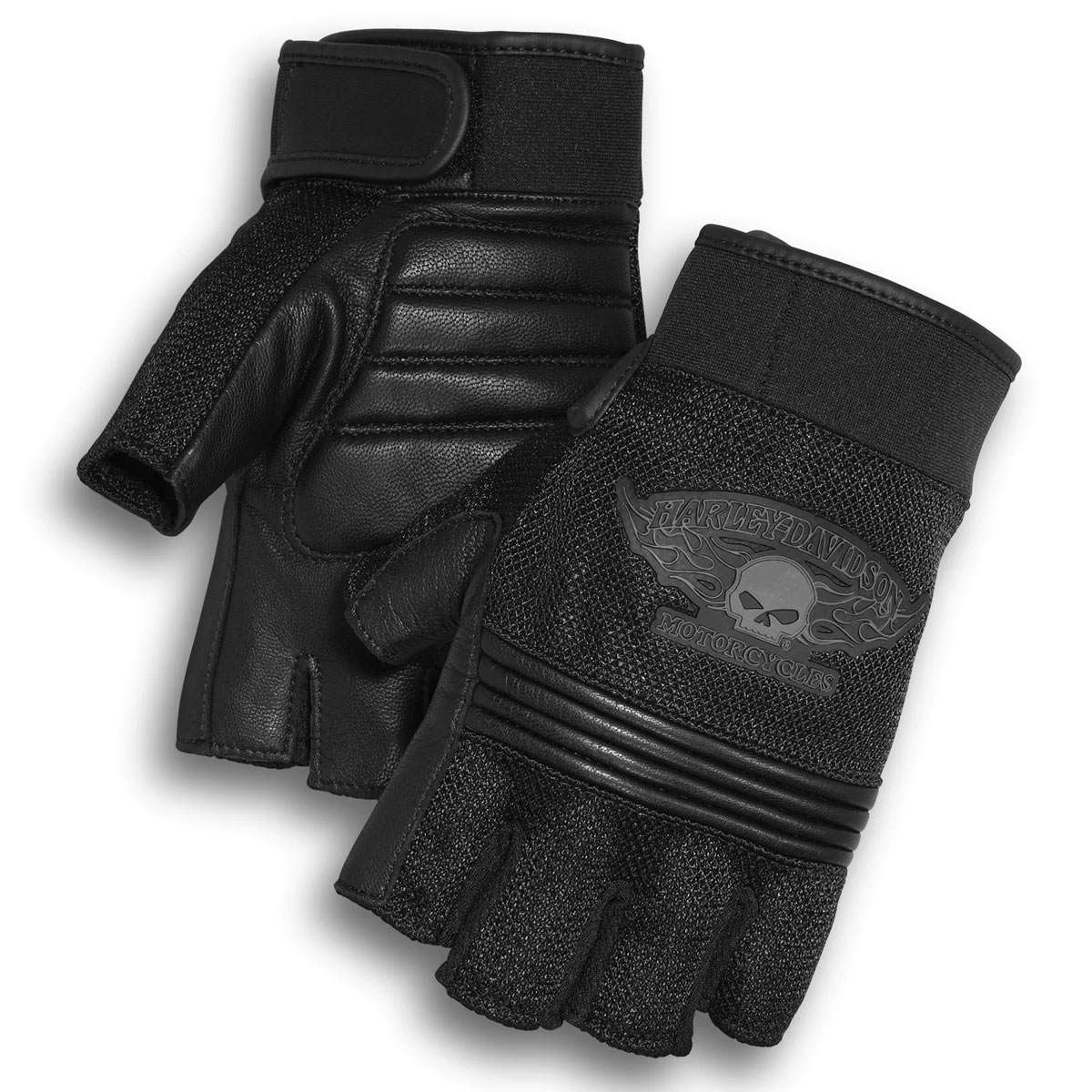 楽天市場】ハーレーダビッドソン バイク グローブ 革 ハーフ 夏 指ぬき
