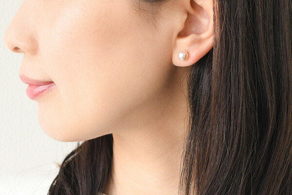 楽天市場】7mm 淡水真珠 K18YG ピアス/イヤリング てりてり！鮮やか