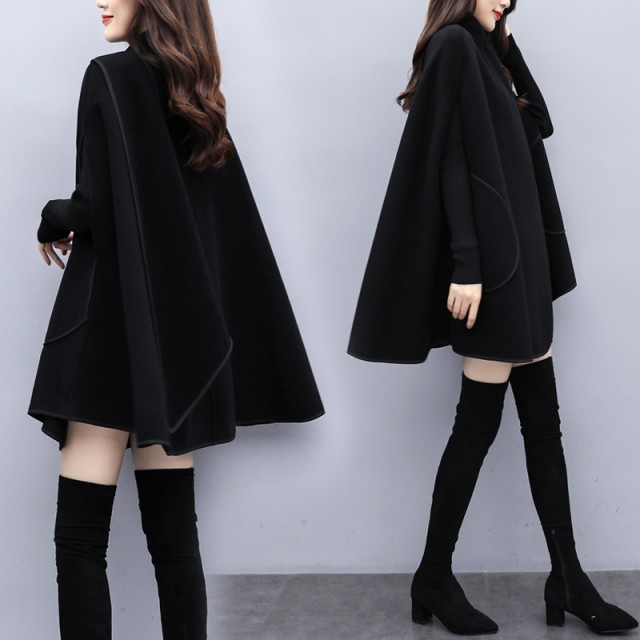 楽天市場】マント ポンチョ コート アウター レディース 冬 ケープ A