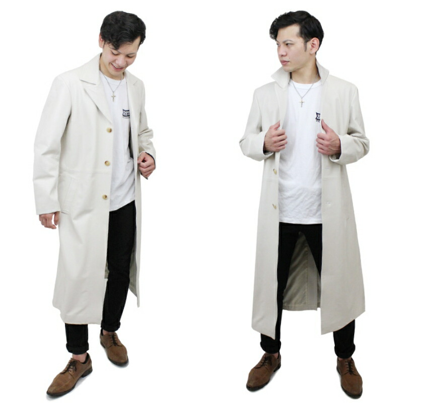 楽天市場】120cm テーラード レザーロングコート S〜3L ラムスキン