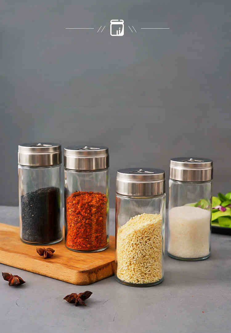 楽天市場】スパイスボトル ガラス製 4個セット 調味料入れ 調味料