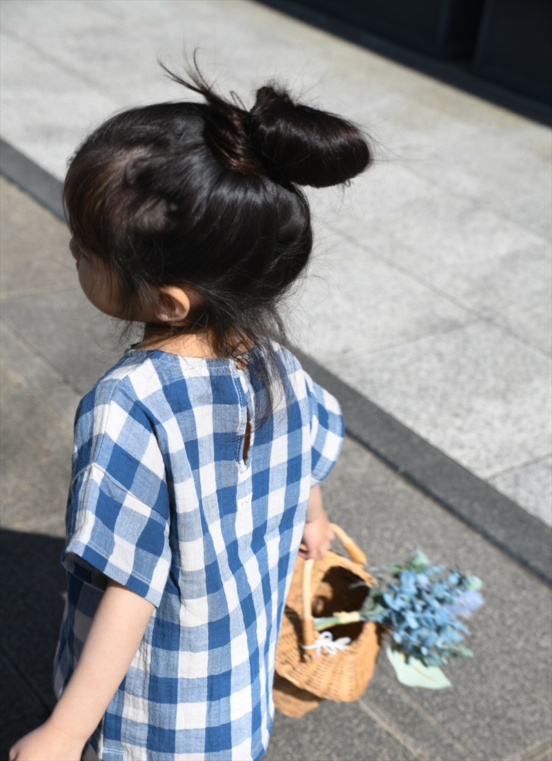 楽天市場】オーガニックズー Pottery Blue Gingham Boxy T-Shirt 0-6か