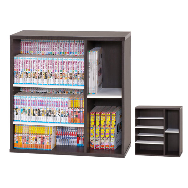 楽天市場】本棚 コミックシェルフ 3段 大収納タイプ 前後独立棚板 約幅