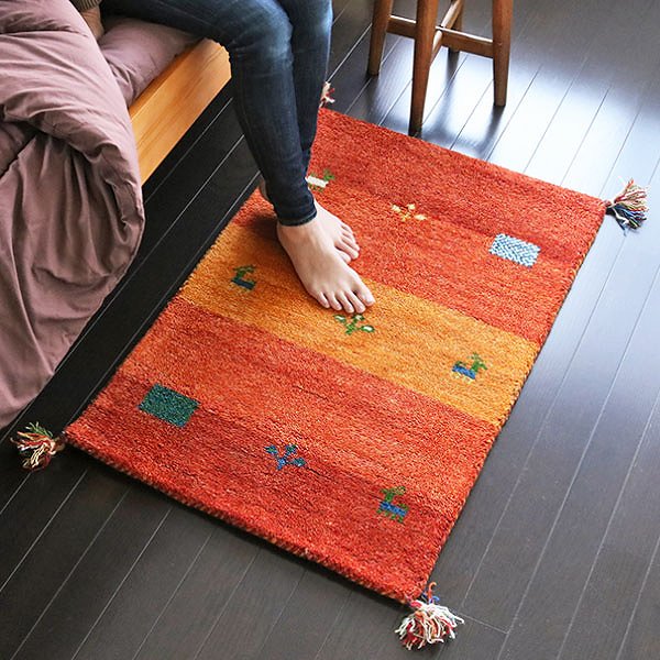 楽天市場】ラグ ラグマット 70×120cm 手織り マット ギャッベ 玄関