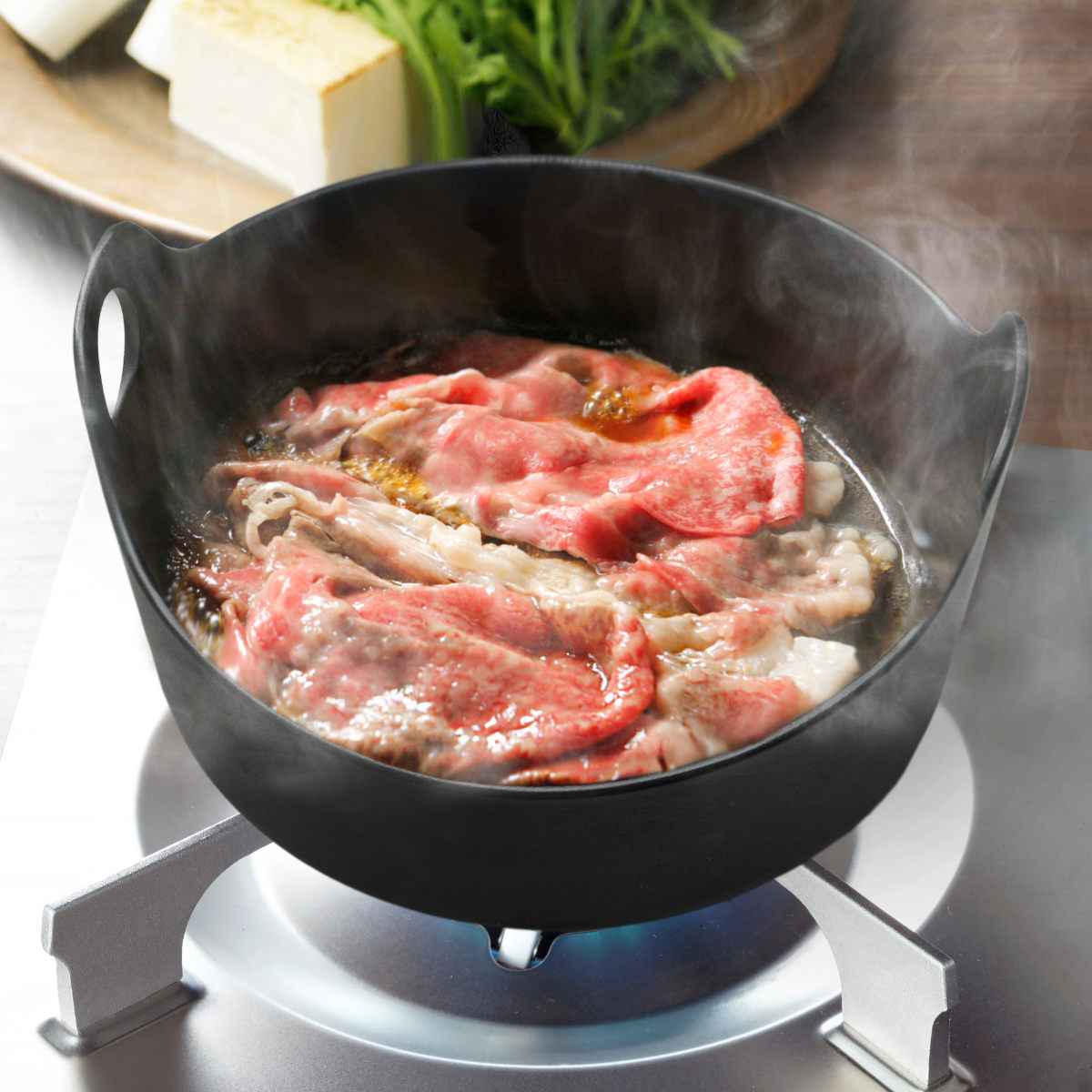 楽天市場】すき鍋 18cm IH対応 鉄鋳物 ハンドルが外せる鍋 （ ガス火