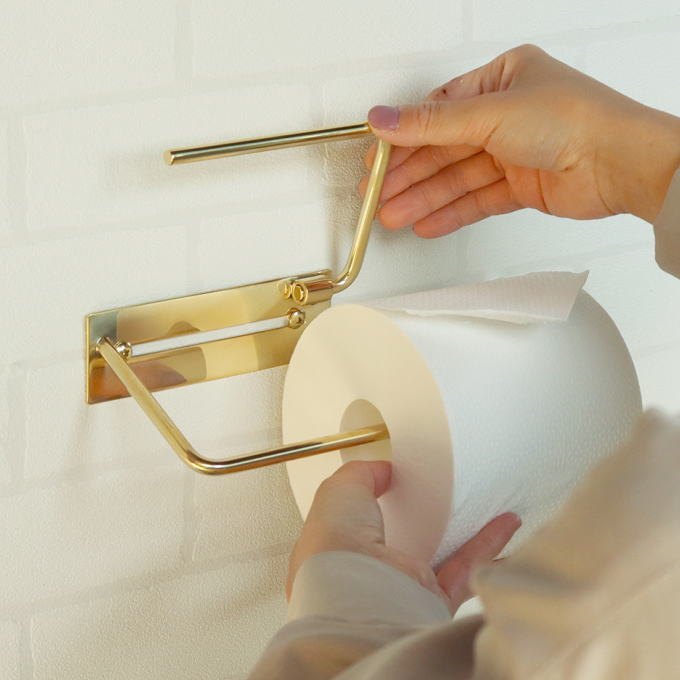 楽天市場】【SALE ポイント5倍】真鍮製 トイレットペーパーホルダー