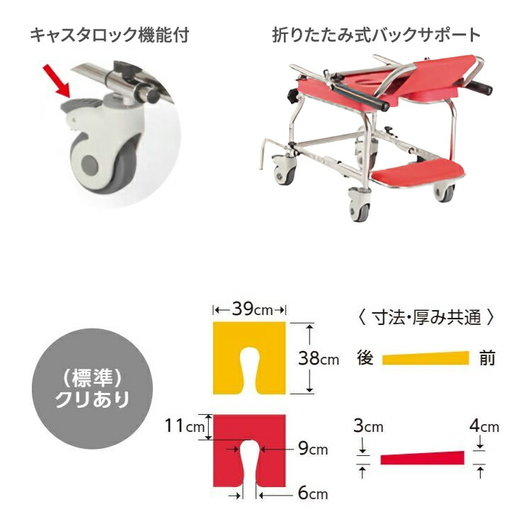 楽天市場】シャワーキャリー カワムラサイクル 簡易シャワー用車いす