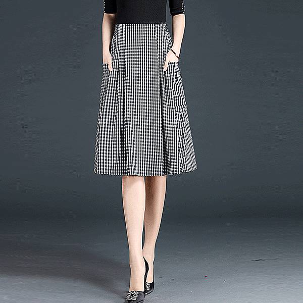 楽天市場】＜在庫セール＞タックフレアスカート ギンガムチェック 千鳥