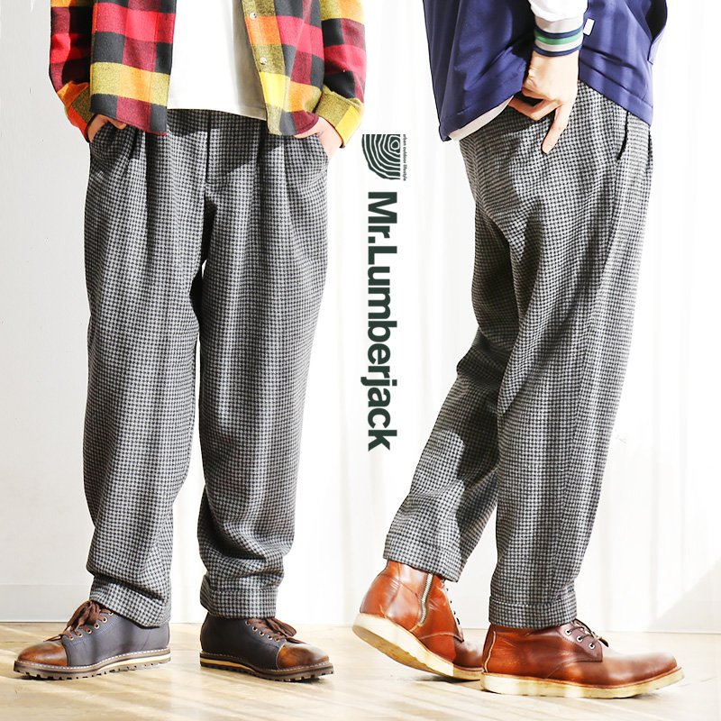 楽天市場】パンツ ワイドパンツ ウエストゴム ツイード 千鳥格子