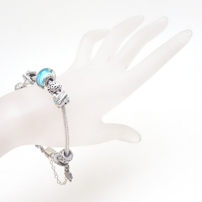 楽天市場】PANDORA パンドラ シルバー ブレスレット 青色石 SV925