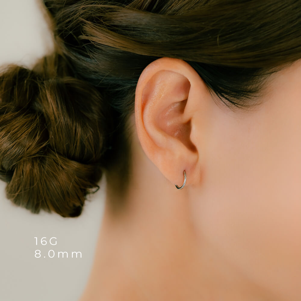 楽天市場】K18/Pt セグメントリング ピアス │16G/14G 5.5mm/6.5mm/8mm