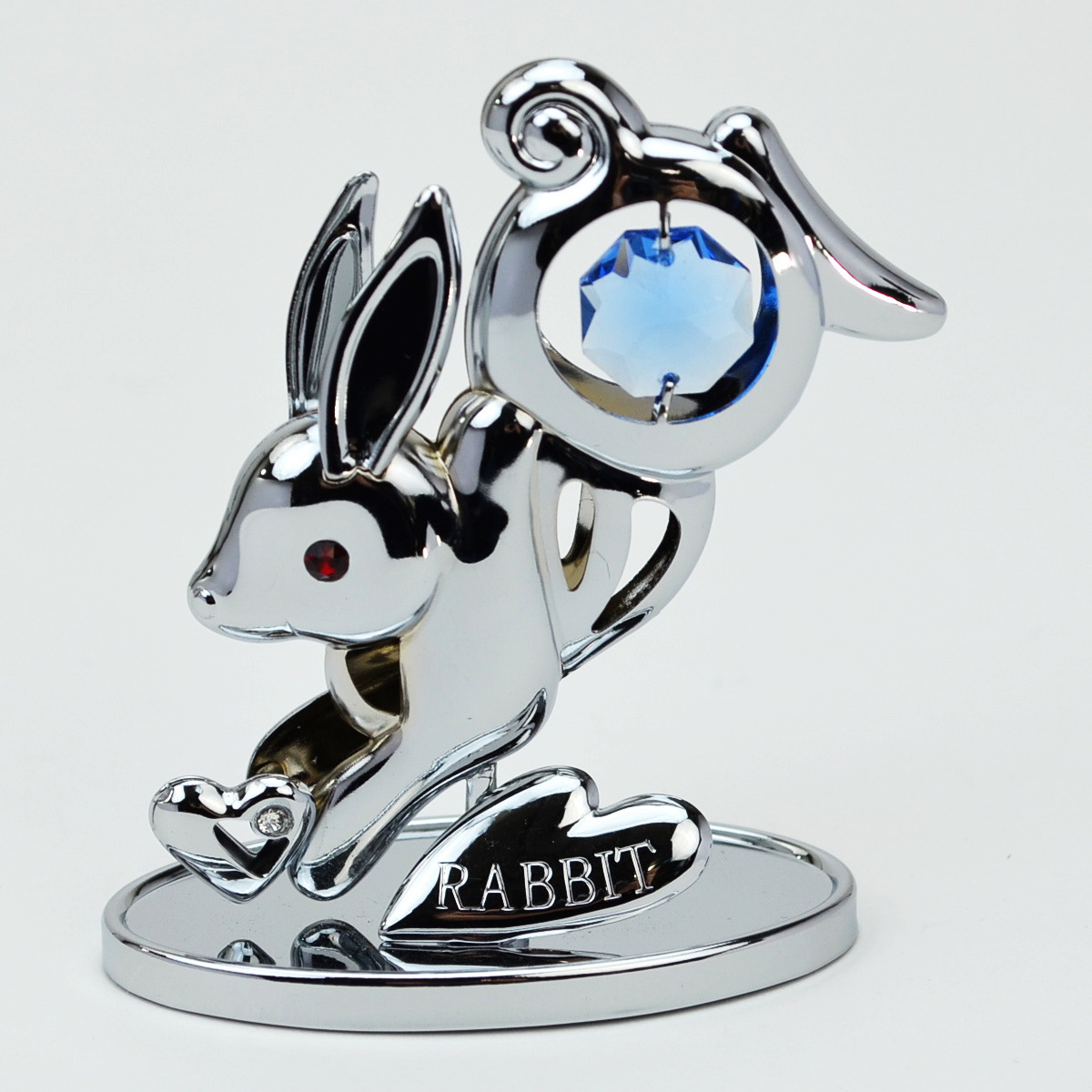 楽天市場】ウサギ クリスタルオーナメント シルバー ボヘミアガラス