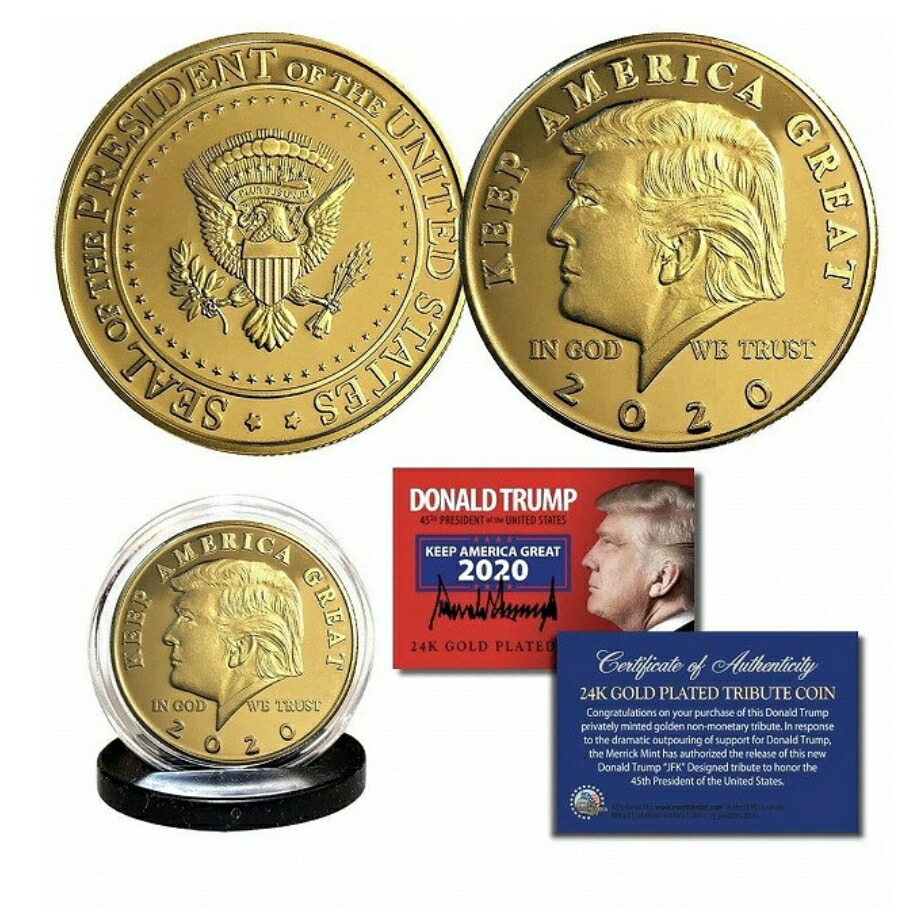 楽天市場】【合金】 レプリカ トランプ大統領 記念コイン 金トランプ