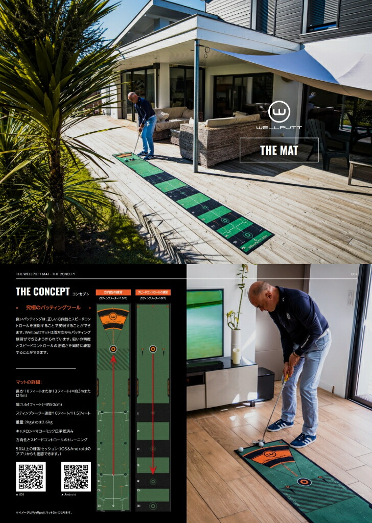 楽天市場】WELLPUTT ウェルパット ゴルフパターマット 3M : プロツアー