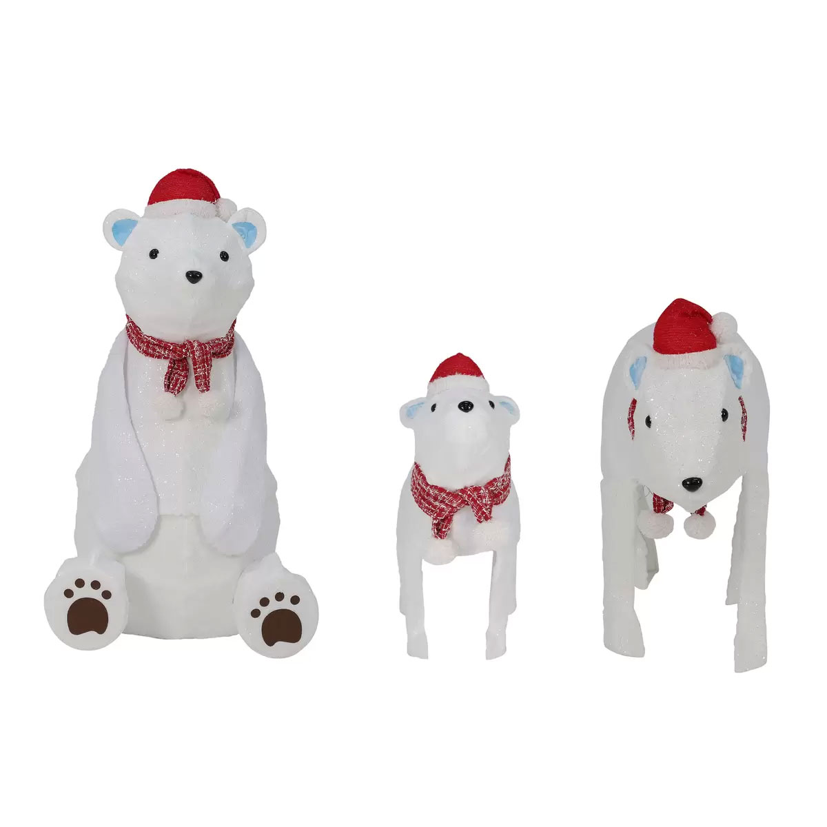 楽天市場】【送料無料】シロクマの親子 3体セット LEDライト370球付き