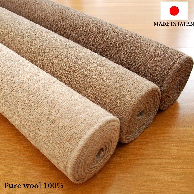 楽天市場】防炎マーク ウール100％ ラグカーペット 日本製 厚手 6畳
