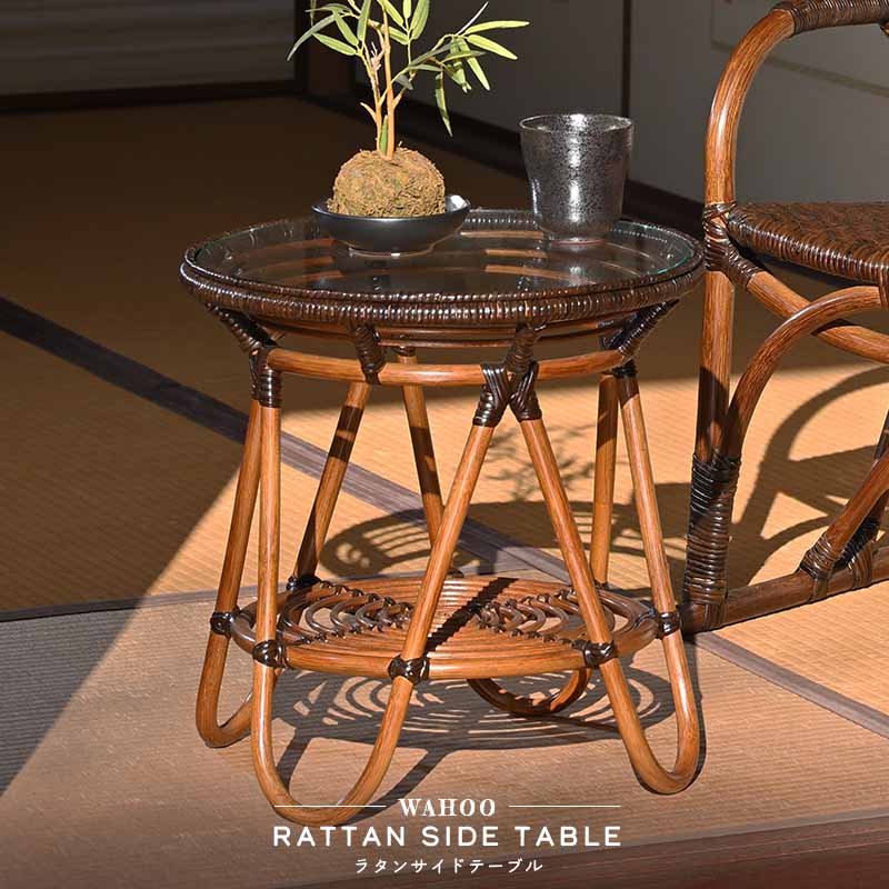 ヴィンテージ サイドテーブル シャークアタック ガラス コーヒー