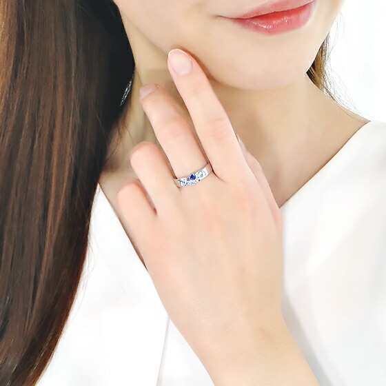 楽天市場】K18WG サファイア マルチリング送料無料 品質保証書 代引