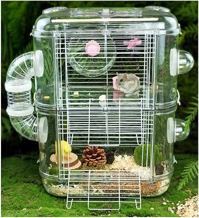 楽天市場】＼楽天1位／ハムスターケージ 小動物ケージ 2段階 透明 広々