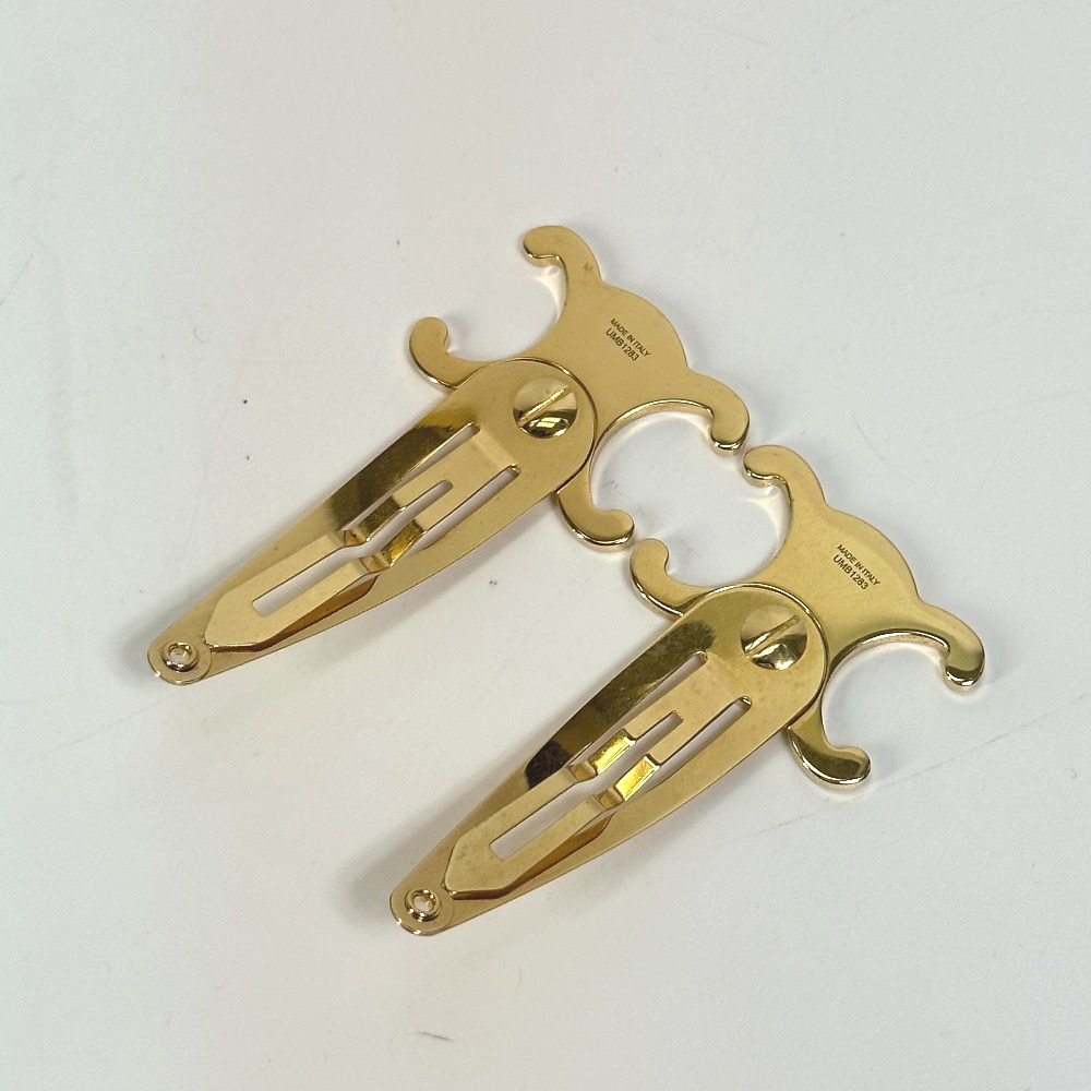 楽天市場】CELINE セリーヌ トリオンフ スナップ ヘアクリップ ヘア