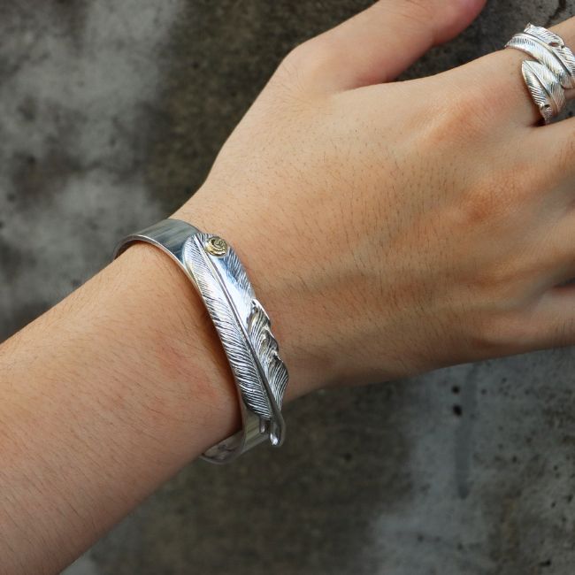 楽天市場】TADY&KING特大SVフェザー平打ちバングルK18ウルフ