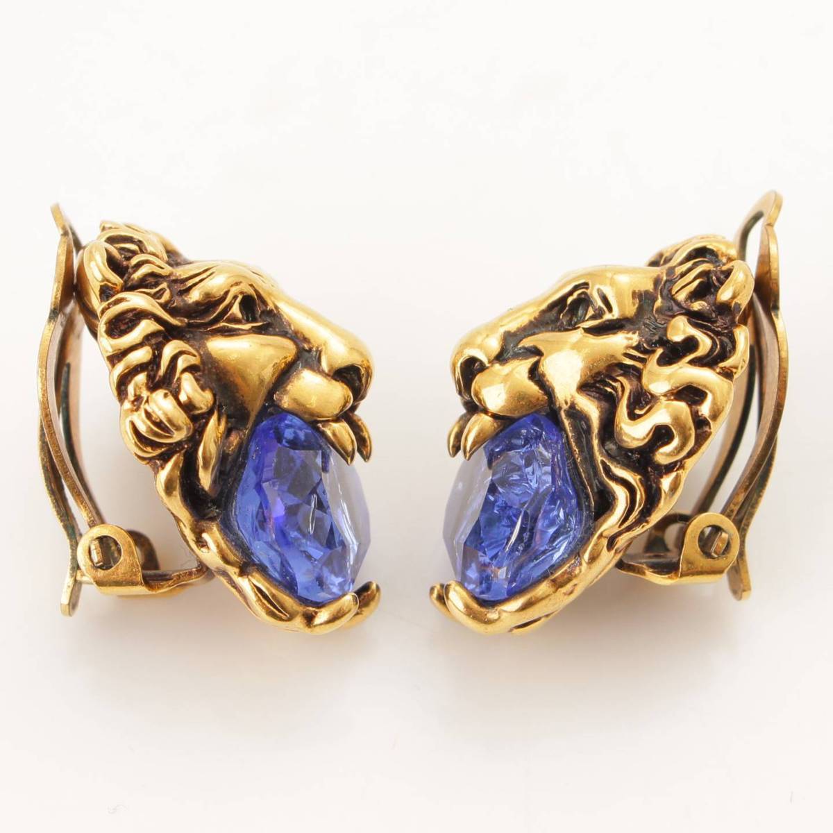 楽天市場】【グッチ】Gucci ライオンヘッド クリスタル付き イヤリング