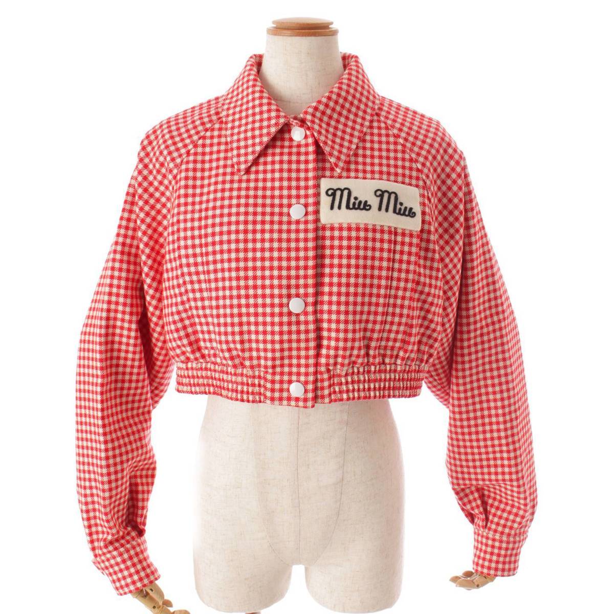 楽天市場】【ミュウミュウ】Miu Miu 21年 ギンガムチェック クロップド