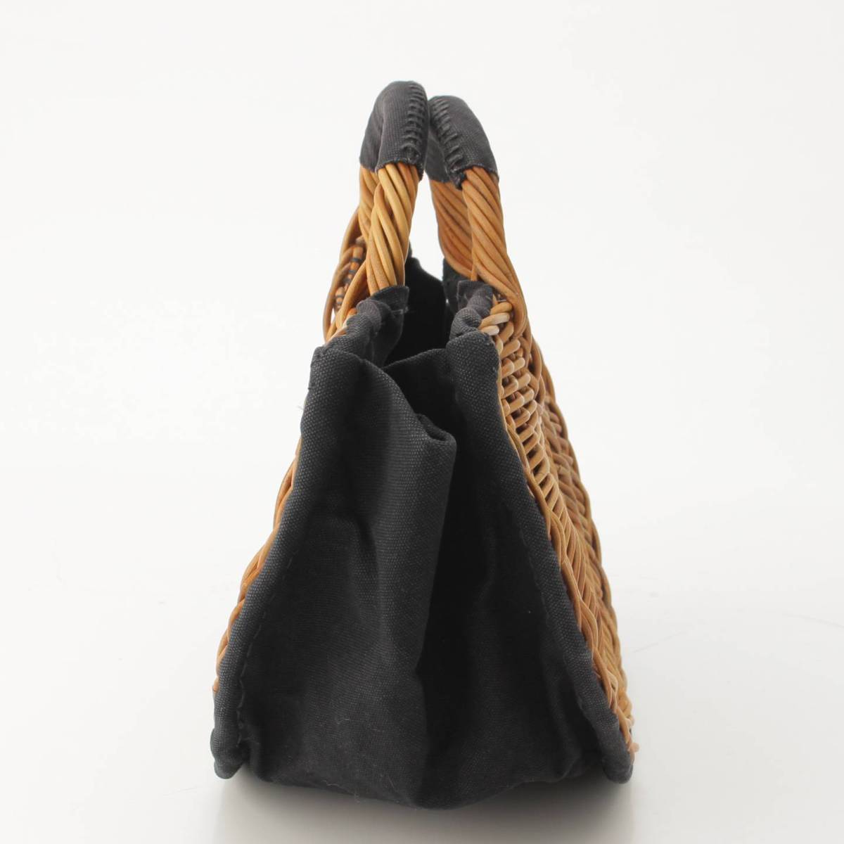 楽天市場】【エバゴス】ebagos 半月型 紅籐×キャンバス かご カゴ