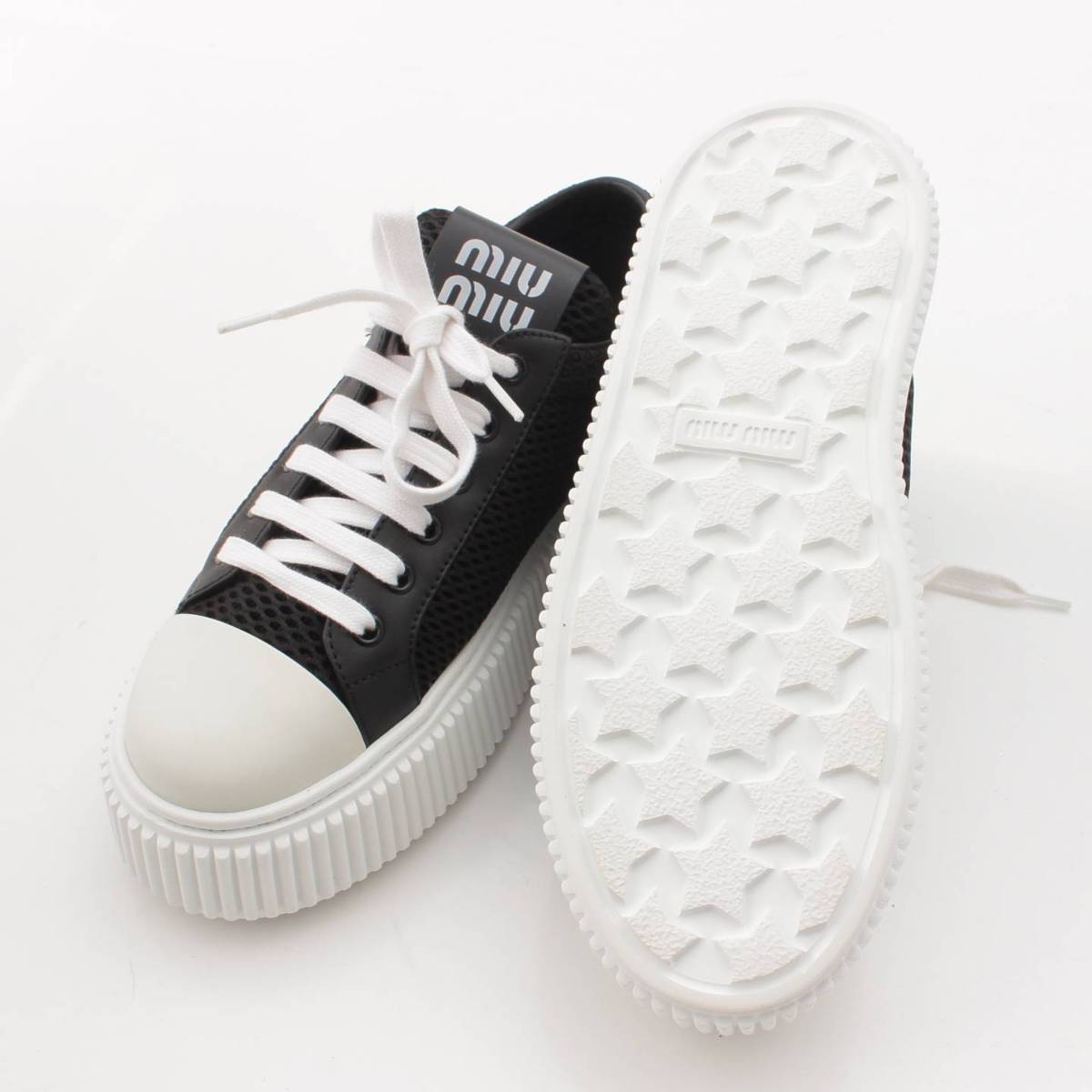 楽天市場】【ミュウミュウ】Miu Miu ロゴ メッシュ フラットフォーム