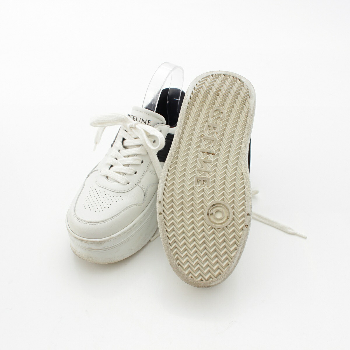 楽天市場】セリーヌ CELINE レザー ロゴ 厚底 ブロック スニーカー